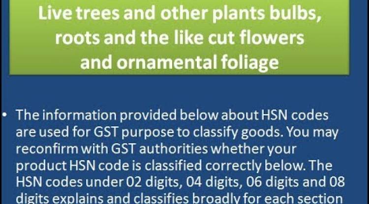 GST Tax Rates for Live trees and other plants bulbs, roots and the like; cut flowers and ornamental foliage – Chapter-6